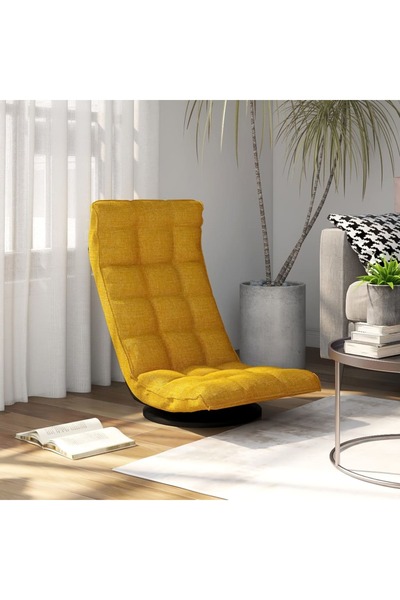 Concept Scaun de podea pivotant, galben muștar, material textil