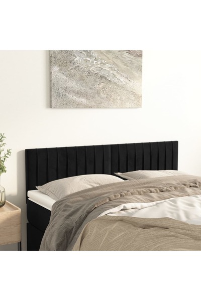 Concept Tăblii de pat, 2 buc., negru, 72x5x78/88 cm, catifea