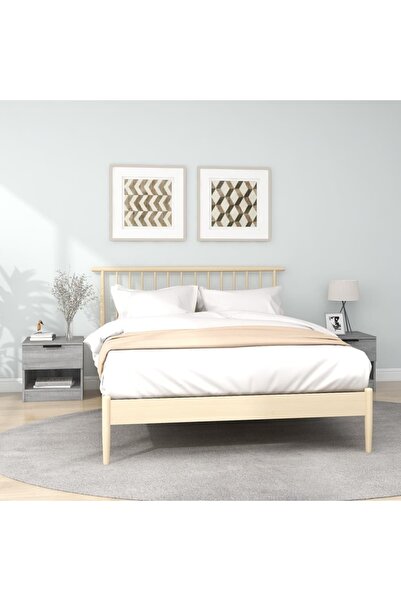 Concept Noptiere de perete, 2 buc., gri sonoma, lemn prelucrat