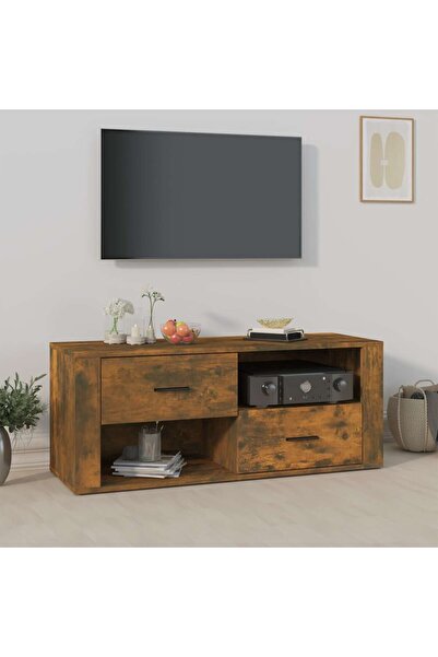 Concept Comodă TV, stejar fumuriu, 100x35x40 cm, lemn prelucrat