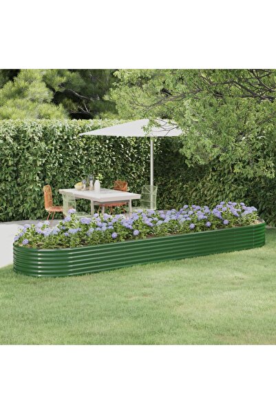 Concept Πράσινη γλάστρα κήπου 396x100x36cm ηλεκτροστατικά βαμμένη από ατσάλι