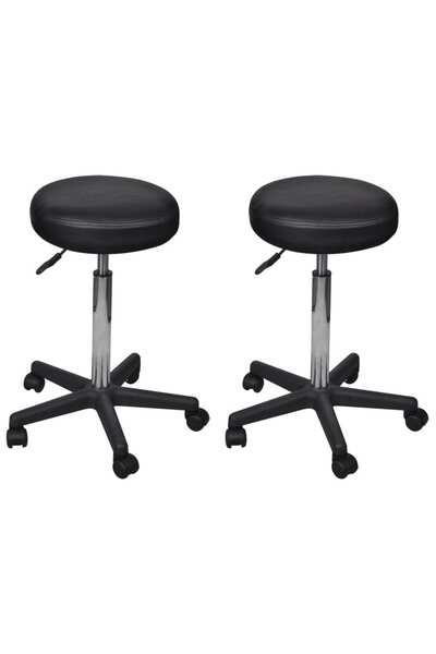 Concept Taburete de birou, 2 buc., negru, 35,5x98 cm, piele ecologică