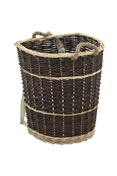 Concept Καλάθι καυσόξυλων με ιμάντες μεταφοράς, 44,5x37x50 εκ. ιτιά