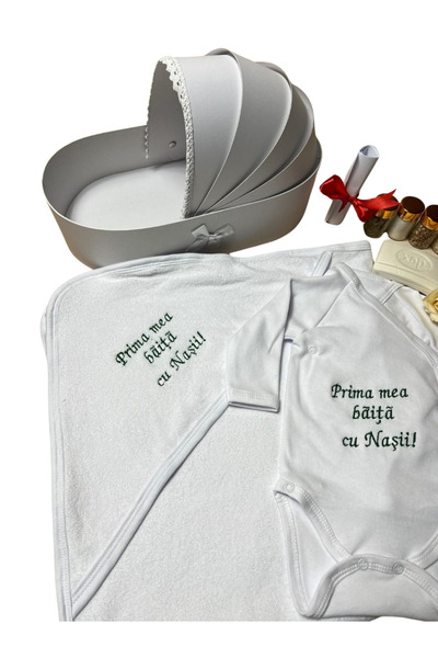Your Baby Store Set pentru prima baita cu nasii cu landou- verde cu mirodenii...
