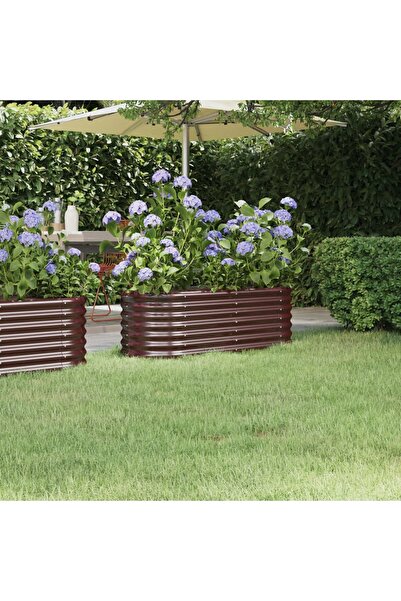 Concept Jardinieră grădină maro 114x40x36 cm oțel vopsit electrostatic