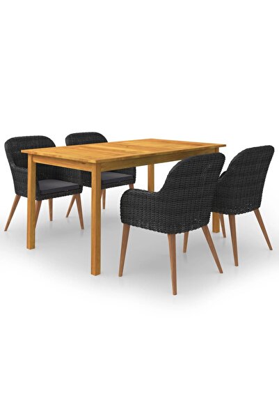 Concept Set mobilier de grădină, 5 piese, negru
