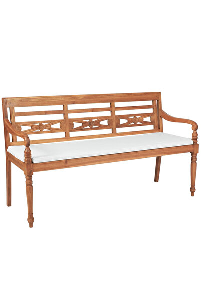 Concept Bancă Batavia cu perne, 150 cm, lemn de tec