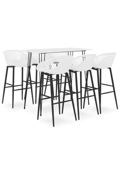 Concept Σετ επίπλων μπαρ, 7 τεμάχια, λευκό