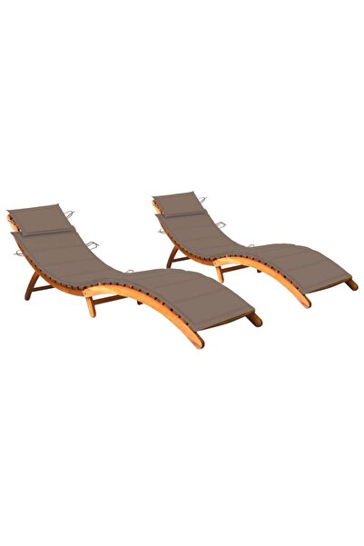 Concept Șezlonguri cu perne, 2 buc., lemn masiv de acacia