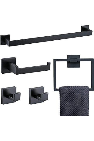 Arabest طقم حامل مناشف، حامل ورق تواليت مع رف، طقم إكسسوارات حمام من الفولاذ ...