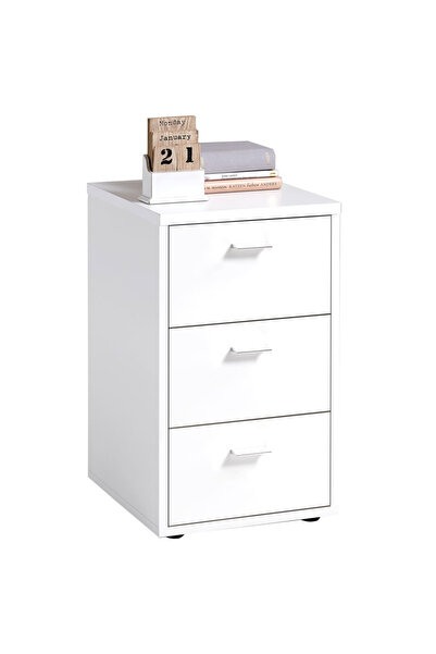 Fmd Noptieră cu 3 sertare, alb