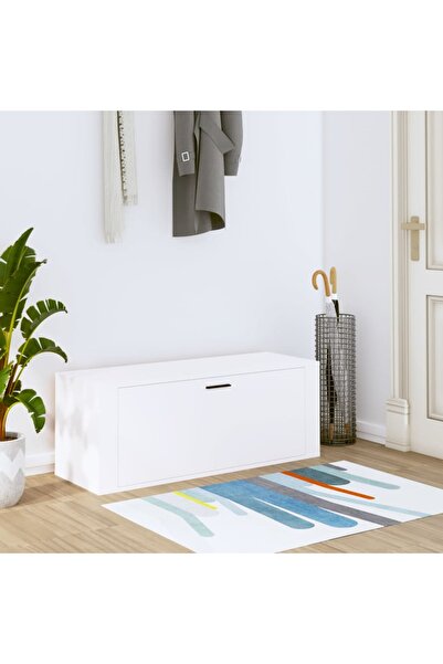 Concept Pantofar de perete, alb, 100x35x38 cm, lemn compozit