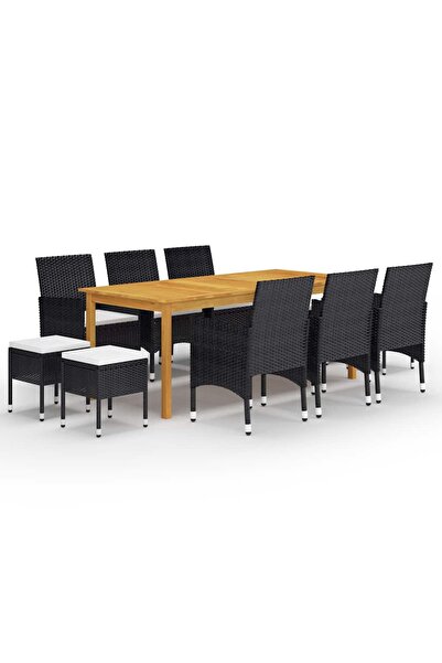 Concept Σετ επίπλων κήπου, 11 τεμάχια, μαύρο