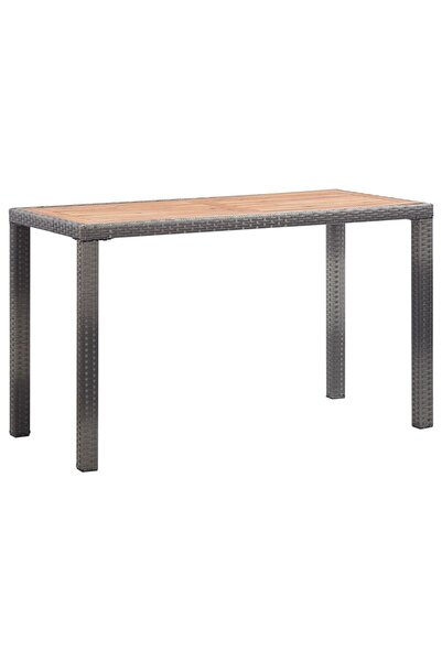 Concept Τραπέζι κήπου ανθρακί και καφέ 123x60x74 εκ. από μασίφ ξύλο ακακίας