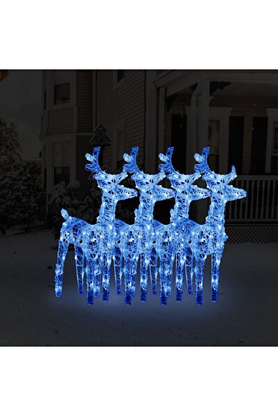 Concept Reni de Crăciun, 4 buc., albastru, 160 LED-uri, acril