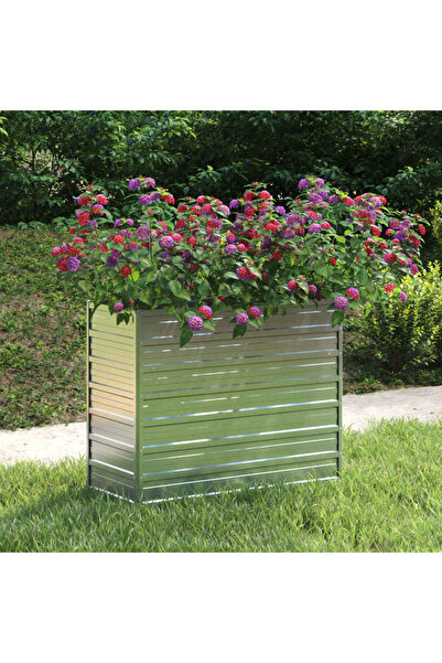 Concept Strat înălțat de grădină argintiu 100x40x77 cm oțel galvanizat