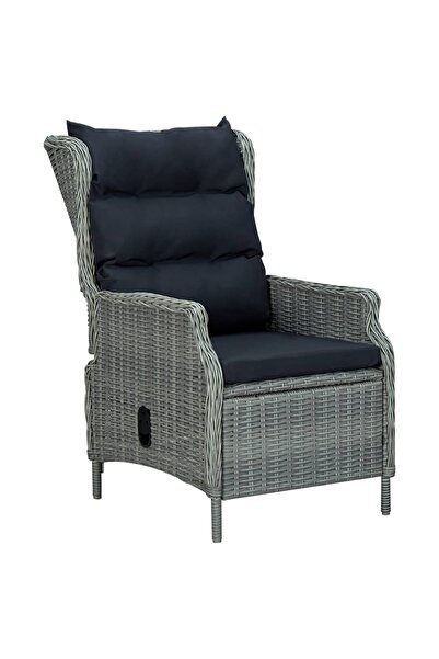 Concept Πτυσσόμενη καρέκλα κήπου με μαξιλάρια, ανοιχτό γκρι, πολυεστέρας