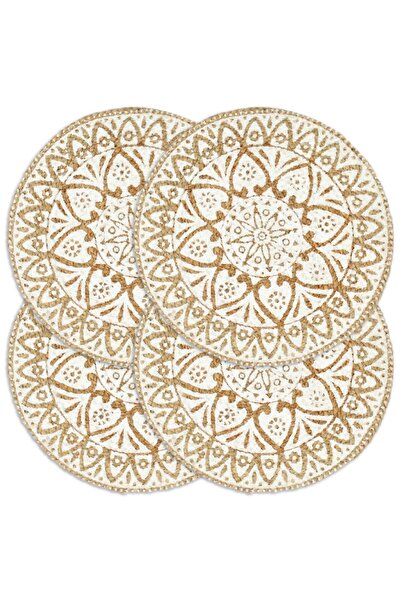 Concept Naproane, 4 buc., alb, 38 cm, iută, rotund