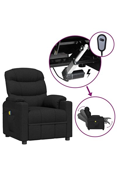 Concept Ηλεκτρική ανακλινόμενη πολυθρόνα μασάζ, μαύρη, υφασμάτινη