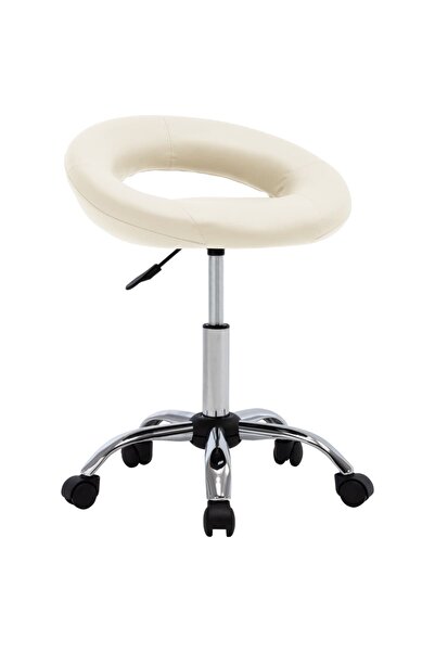 Concept Περιστρεφόμενη καρέκλα κουζίνας, κρεμ, οικολογικό Δερμάτινο