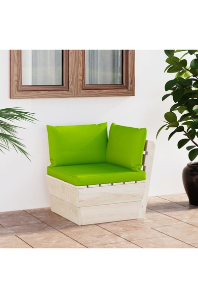 Concept Canapea colțar de grădină din paleți cu perne lemn molid tratat