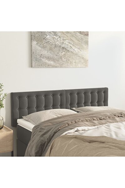 Concept Tăblii de pat, 2 buc., gri închis, 72x5x78/88 cm, catifea