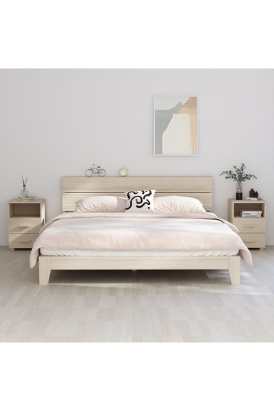 Concept Noptiere, 2 buc., maro miere, 40x35x62 cm, lemn masiv de pin