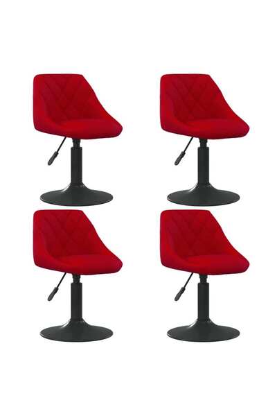 Concept Περιστρεφόμενες καρέκλες τραπεζαρίας, 4 τεμ., κόκκινο κρασί, Βελούδο