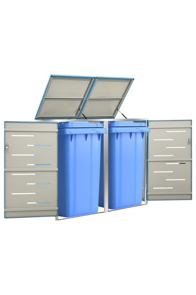 Concept Αποθηκευτικός χώρος για δύο κάδους, 138x77,5x115,5 cm, ανοξείδωτο ατσάλι