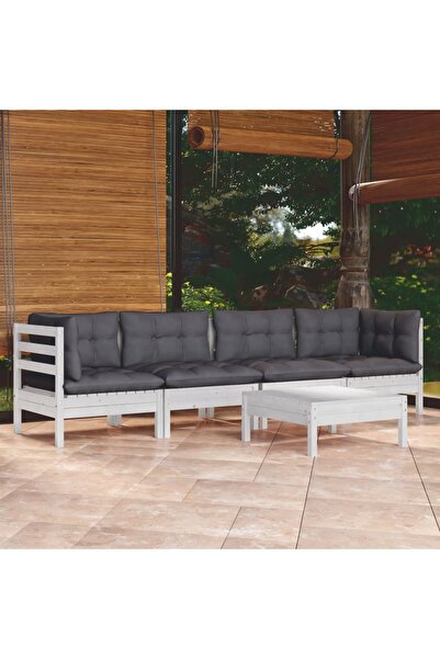 Concept Set mobilier de grădină cu perne, 5 piese, lemn masiv de pin