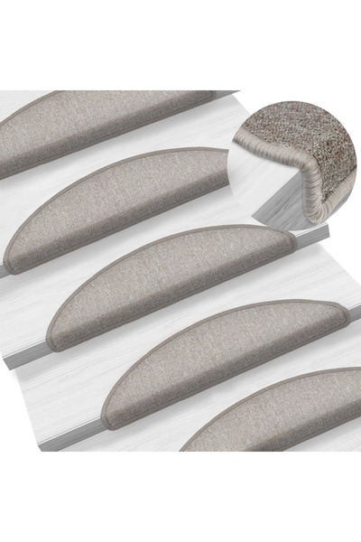 Concept Πατάκια σκαλοπατιών, 15 τεμ., γκρι-μπεζ, 56x17x3 cm