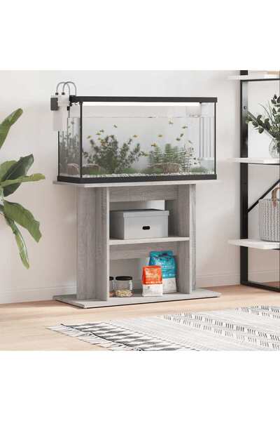 Concept Suport acvariu, gri sonoma, 80x35x60 cm, lemn prelucrat
