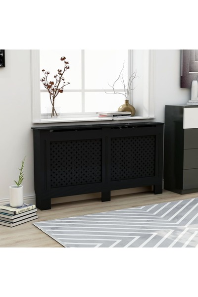 Concept Mască pentru calorifer, negru, 152 x 19 x 81 cm, MDF