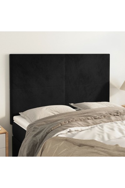 Concept Tăblii de pat, 4 buc, negru, 72x5x78/88 cm, catifea