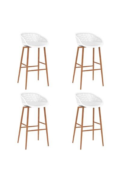 Concept Σκαμπό μπαρ, 4 τεμ., λευκά