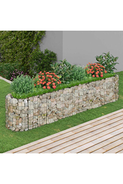 Concept Υπερυψωμένο κρεβάτι από συρματοκιβώτιο, 260x50x50 cm, γαλβανισμένο σί...