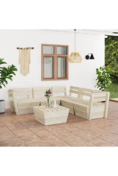 Concept Set mobilier pentru grădină, 6 piese, lemn de molid tratat