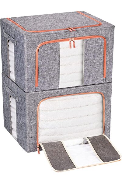 Arabest 100L Stackable Storage Containers for Clothes - Collapsible Steel Fra...