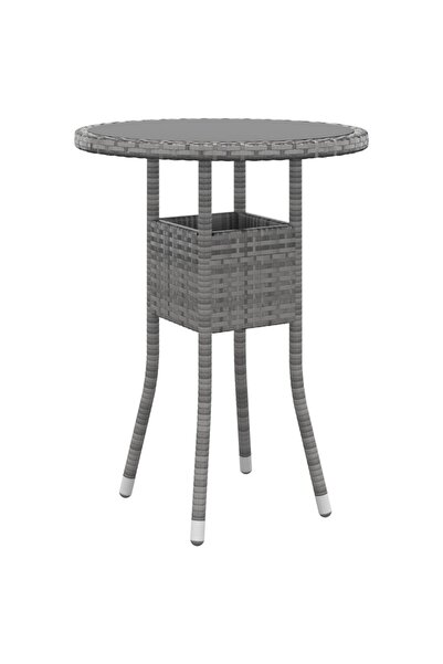 Concept Τραπέζι κήπου, γκρι, Ø60x75 cm, σκληρυμένο γυαλί/πολυεστέρας