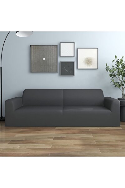 Concept Ελαστικό Κάλυμμα καναπέ για 3θέσιο Πολυεστέρας ζέρσεϊ ανθρακί