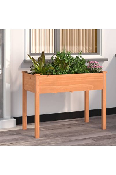 Concept Γλάστρα με Με φόδρα, καφέ, 118x59x76 cm, από μασίφ ξύλο ελάτης