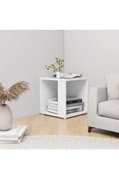 Concept Βοηθητικό τραπεζάκι, λευκό, 33x33x34,5 cm, μοριοσανίδα