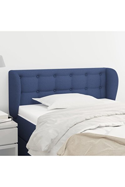 Concept Tăblie de pat cu aripioare, albastru, 83x23x78/88 cm textil