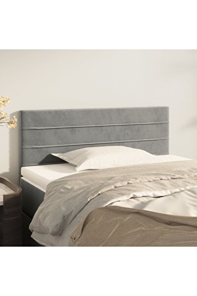 Concept Tăblie de pat, gri deschis, 80x5x78/88 cm, catifea