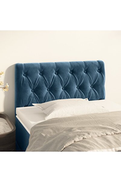 Concept Tăblie de pat, albastru închis, 80x7x78/88 cm, catifea