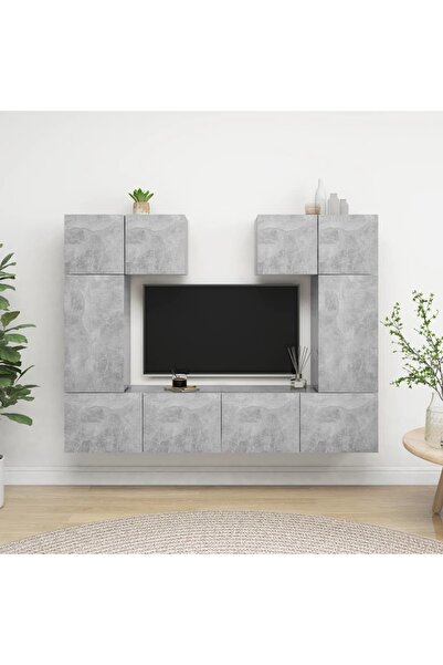 Concept Set dulapuri TV, 6 piese, gri beton, PAL