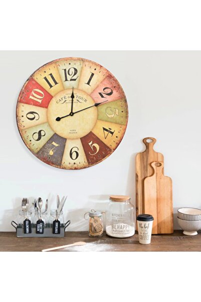 Concept Ceas de perete vintage colorat, 60 cm