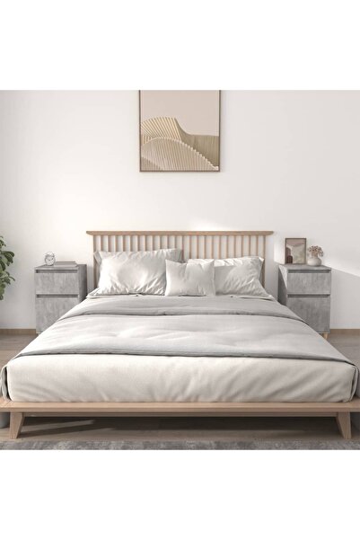 Concept Κομοδίνα, 2 τεμ., γκρι σκυροδέματος, 40x35x70 εκ.
