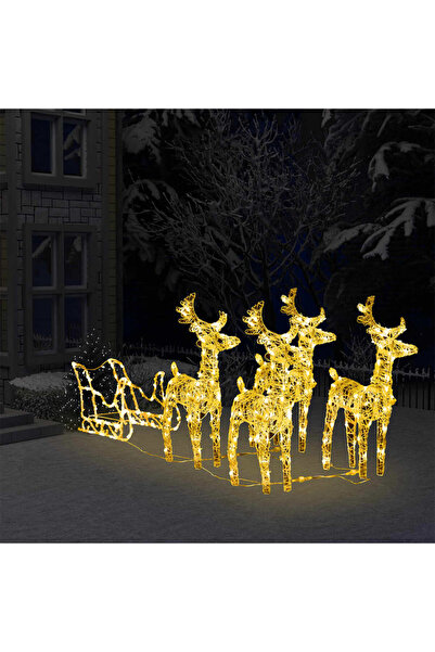 Concept Christmas decoration with reindeer and sleigh, 280x28x55, acrylic