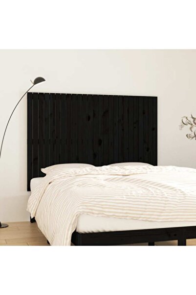 Concept Tăblie de pat pentru perete negru 159,5x3x110 cm lemn masiv pin